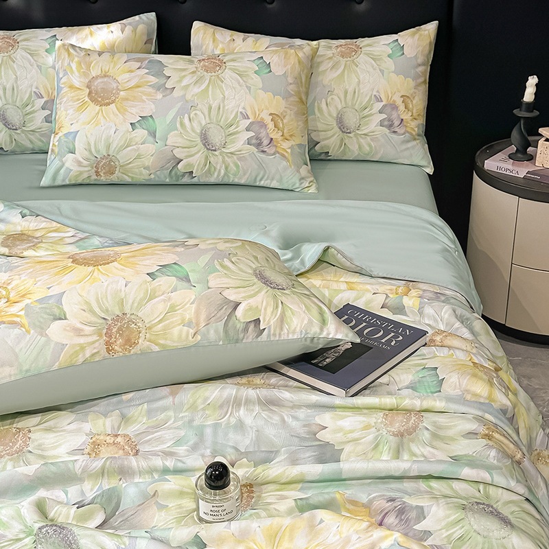 リーゼルテニスサマーキルト4ピースセットシンプルベッドシートスタイル夏の夏クールキルトエアコンキルト リーゼルテニスサマーキルト4ピースセットシンプルベッドシートスタイル夏の夏クールキルトエアコンキルト