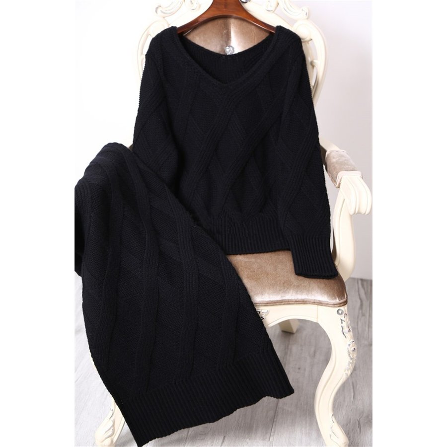 セットアップ ニット セーター トップス スカート レディース ブラウス 無地 秋 2点セット 上下