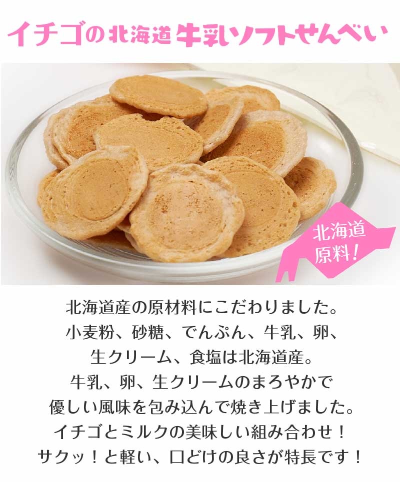 タケダ イチゴの北海道牛乳ソフトせんべい 55g 16袋セット 北海道産 原材料 おかき いちご お土産 ギフト プレゼント お取り寄せ お中元 御中元