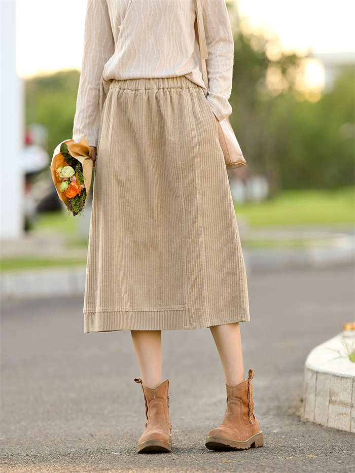 コーデュロイスカート ロング Aラインスカート ナチュラル 秋冬スカート 無地 コットンスカート 森ガール系 シンプル 厚手 ゆったり ボトムス ウエストゴム 体型カバー 大きいサイズ スリット カジ コーデュロイスカート ロング Aラインスカート ナチュラル 秋冬スカート 無地 コットンスカート 森ガール系 シンプル 厚手 ゆったり ボトムス ウエストゴム 体型カバー 大きいサイズ スリット カジ