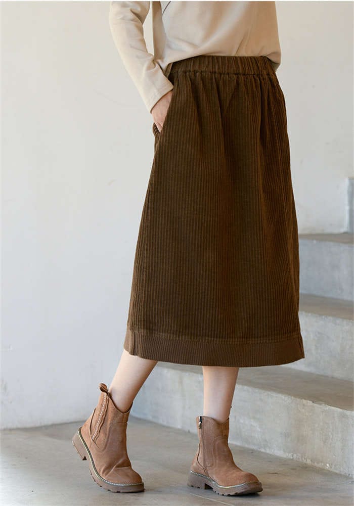 コーデュロイスカート ロング Aラインスカート ナチュラル 秋冬スカート 無地 コットンスカート 森ガール系 シンプル 厚手 ゆったり ボトムス ウエストゴム 体型カバー 大きいサイズ スリット カジ コーデュロイスカート ロング Aラインスカート ナチュラル 秋冬スカート 無地 コットンスカート 森ガール系 シンプル 厚手 ゆったり ボトムス ウエストゴム 体型カバー 大きいサイズ スリット カジ