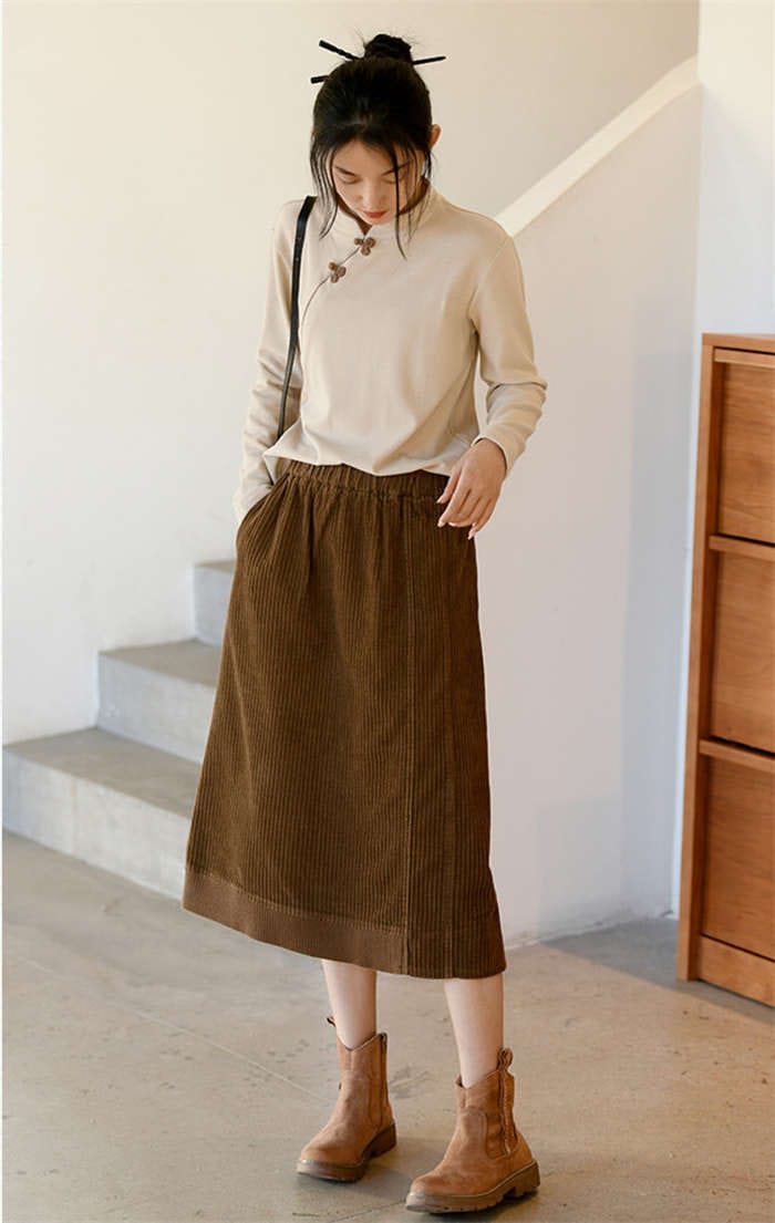 コーデュロイスカート ロング Aラインスカート ナチュラル 秋冬スカート 無地 コットンスカート 森ガール系 シンプル 厚手 ゆったり ボトムス ウエストゴム 体型カバー 大きいサイズ スリット カジ コーデュロイスカート ロング Aラインスカート ナチュラル 秋冬スカート 無地 コットンスカート 森ガール系 シンプル 厚手 ゆったり ボトムス ウエストゴム 体型カバー 大きいサイズ スリット カジ
