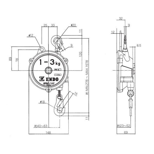 お得大特価 遠藤工業 スプリングバランサー : ガーデニング・DIY・工具 EW-3 特別大特価