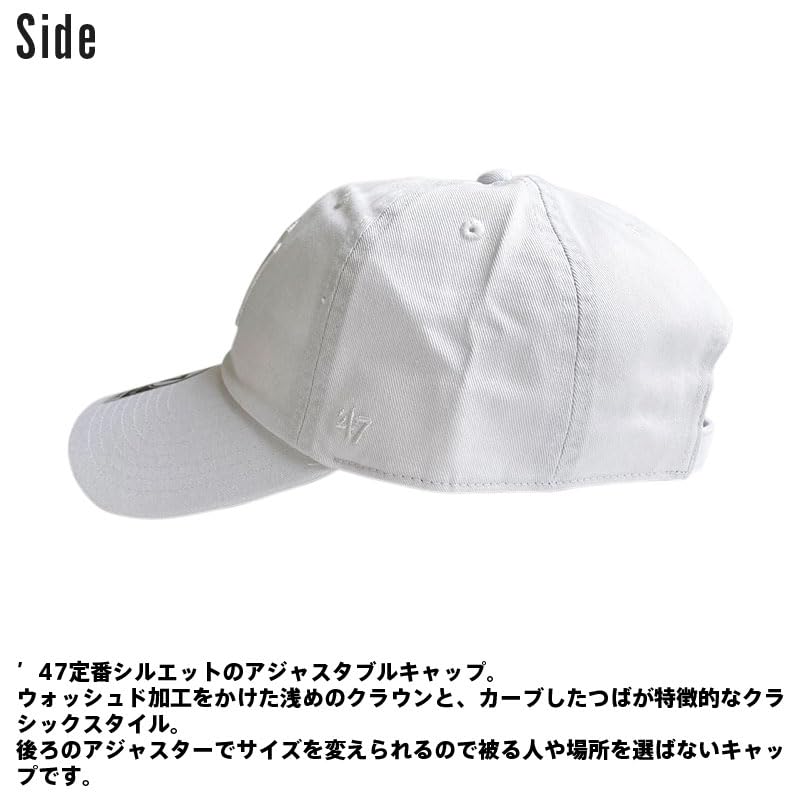 [フォーティセブン] ヤンキース キャップ クリーンナップ ベースボールキャップ メンズ レディース ブランド (ホワイト×ホワイトロゴ)