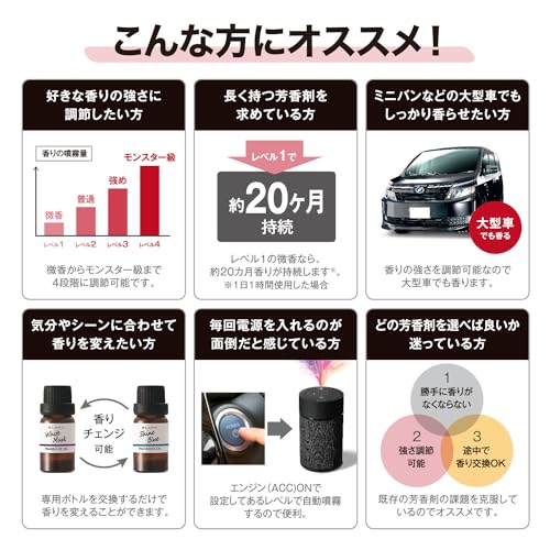 カーメイト(CARMATE) 車用 部屋用 卓上 芳香剤 ディフューザー 車載 噴霧式 フレグランス ブラング 噴霧式フレグランスディフューザー2 L10004