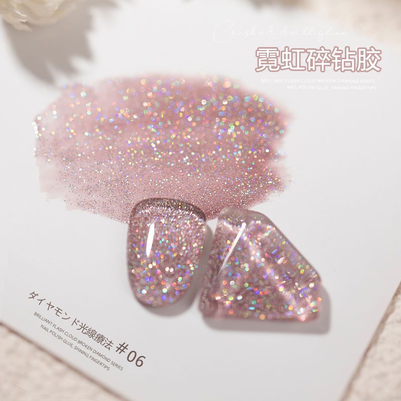 【10個セット】8ml ネオン フラッシュ ブロークン ダイヤモンド ライト ネイル ポリッシュ ジェル 25 リフレクティブ ブライト カラフル ネイルサロン スペシャル