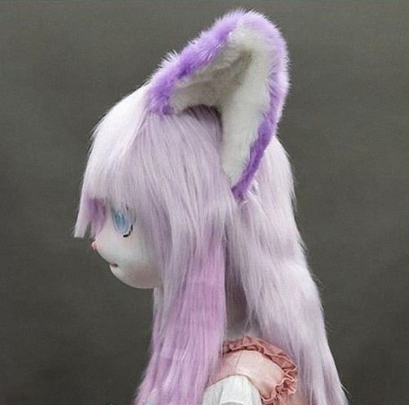 着ぐるみヘッド 猫 紫 全頭ヘッド ケモノ マスク ファースーツ ぬいぐるみ コスプレ コスチューム