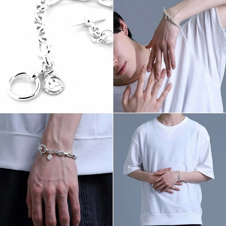 ブレスレット メンズ サイドカット チェーン ブレスレット LH-1BR092