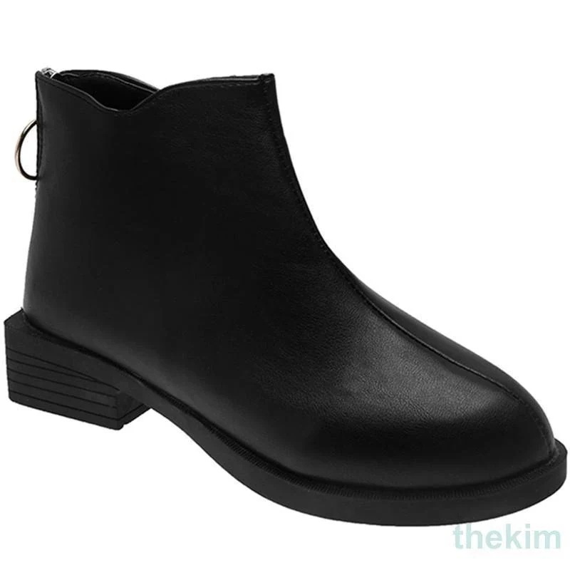 【急速出荷!】ブーツ レディース ショートブーツ ブーティ 太ヒール ローヒール ぺたんこ フラット 通勤 美脚 痛くない 靴 ファスナー PU 【急速出荷!】ブーツ レディース ショートブーツ ブーティ 太ヒール ローヒール ぺたんこ フラット 通勤 美脚 痛くない 靴 ファスナー PU