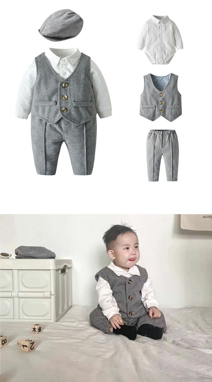 キッズ スーツ 男の子 子供服 フォーマル 男の子 4点セット 子供 スーツ ベビー フォーマル 男の子 長袖 キッズ スーツ フォーマル グレー ベスト 子供服 男の子 セットアップ 帽子付き お キッズ スーツ 男の子 子供服 フォーマル 男の子 4点セット 子供 スーツ ベビー フォーマル 男の子 長袖 キッズ スーツ フォーマル グレー ベスト 子供服 男の子 セットアップ 帽子付き お