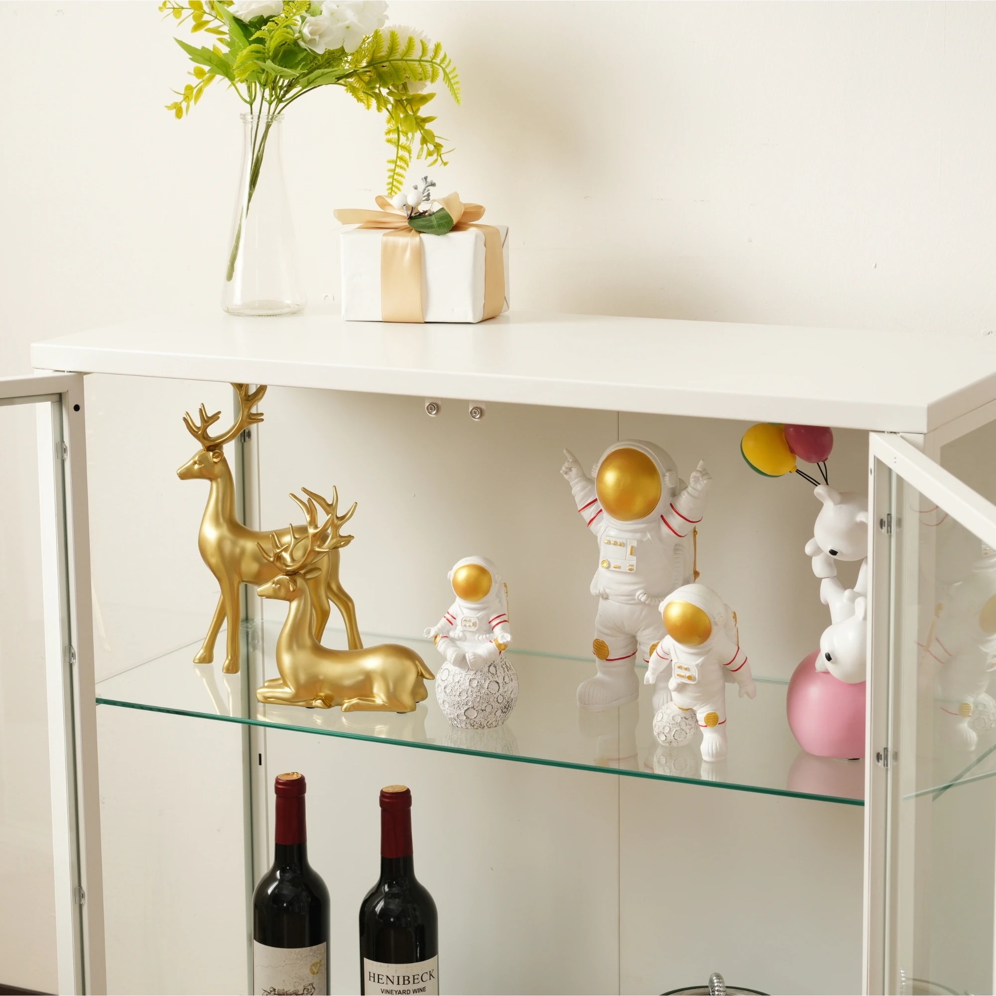 F79コレクションケース コレクションシェルフ ガラスディスプレイキャビネット おしゃれ 棚高さ調節可能 強化ガラス サイズ:幅80*奥行35*高さ86CM ホワイト F79コレクションケース コレクションシェルフ ガラスディスプレイキャビネット おしゃれ 棚高さ調節可能 強化ガラス サイズ:幅80*奥行35*高さ86CM ホワイト