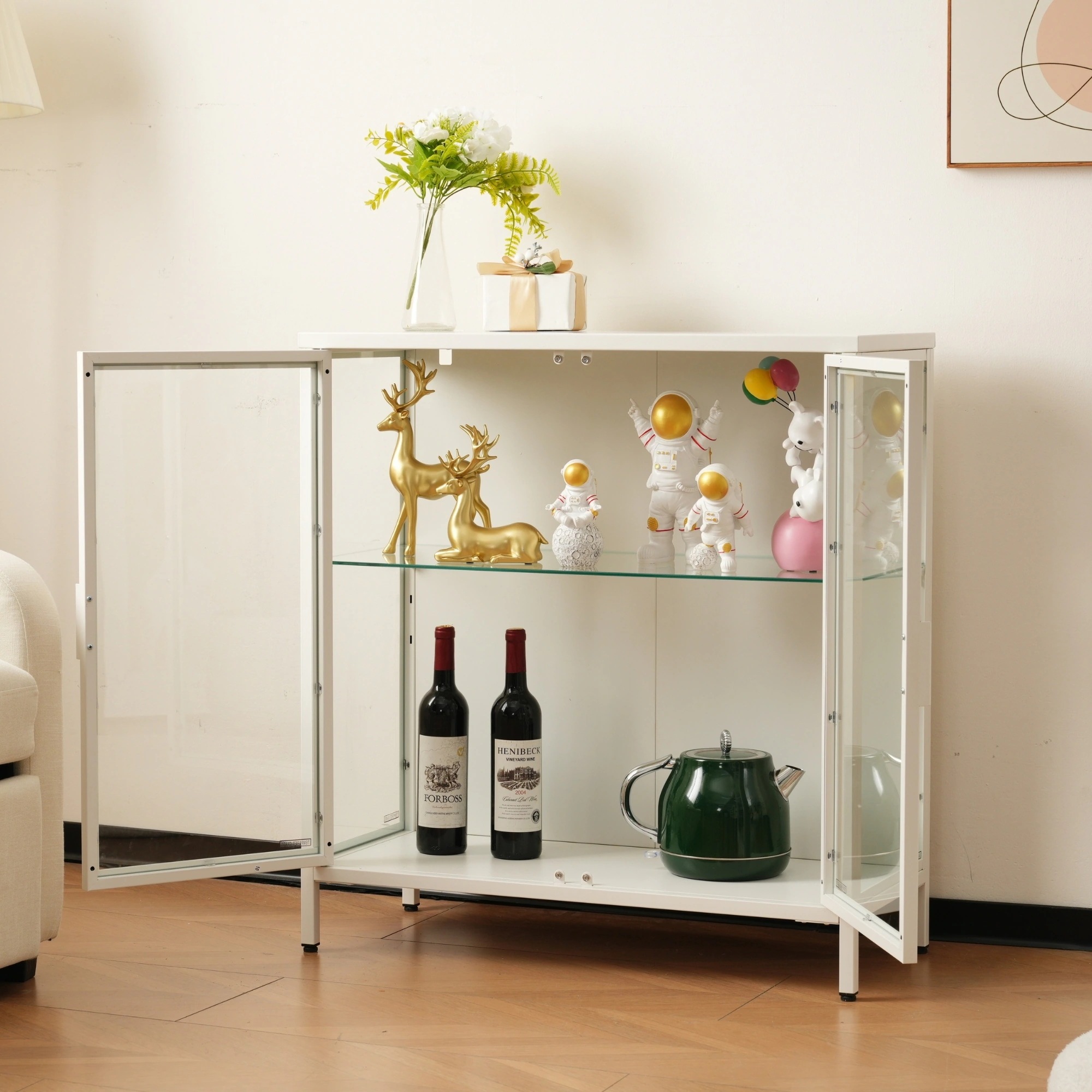 F79コレクションケース コレクションシェルフ ガラスディスプレイキャビネット おしゃれ 棚高さ調節可能 強化ガラス サイズ:幅80*奥行35*高さ86CM ホワイト F79コレクションケース コレクションシェルフ ガラスディスプレイキャビネット おしゃれ 棚高さ調節可能 強化ガラス サイズ:幅80*奥行35*高さ86CM ホワイト