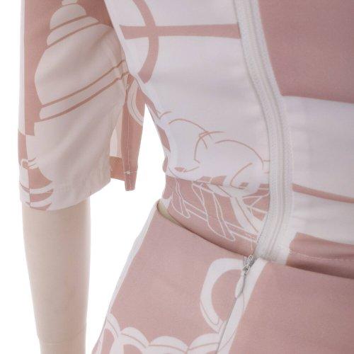 キャバドレス ナイトドレス ミニドレス セットアップ ツーピース カシュクール 五分袖 サテン ラグジュアリー チェーン柄 レディース グラシア キャバドレス ナイトドレス ミニドレス セットアップ ツーピース カシュクール 五分袖 サテン ラグジュアリー チェーン柄 レディース グラシア