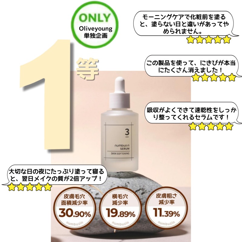 [韓国公式正規品] オリーブヤング 単独企画 3番 すべすべ ギョルセラム 80ml+3番 ギョルセラムパック