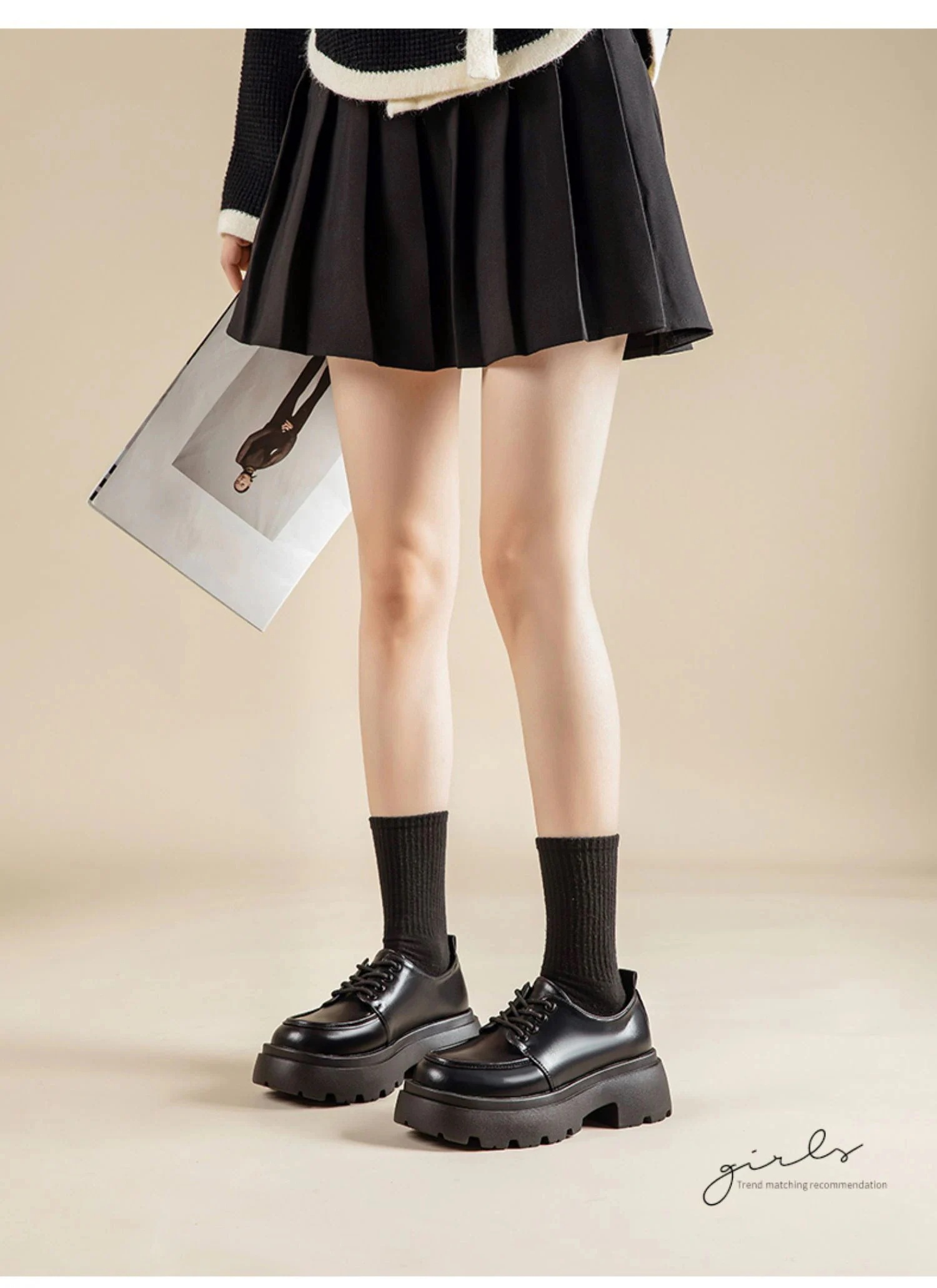 厚底靴 美脚 痛くない レースアップ 身長アップ ストラップ 5cm台 ローファー [2タイプ]