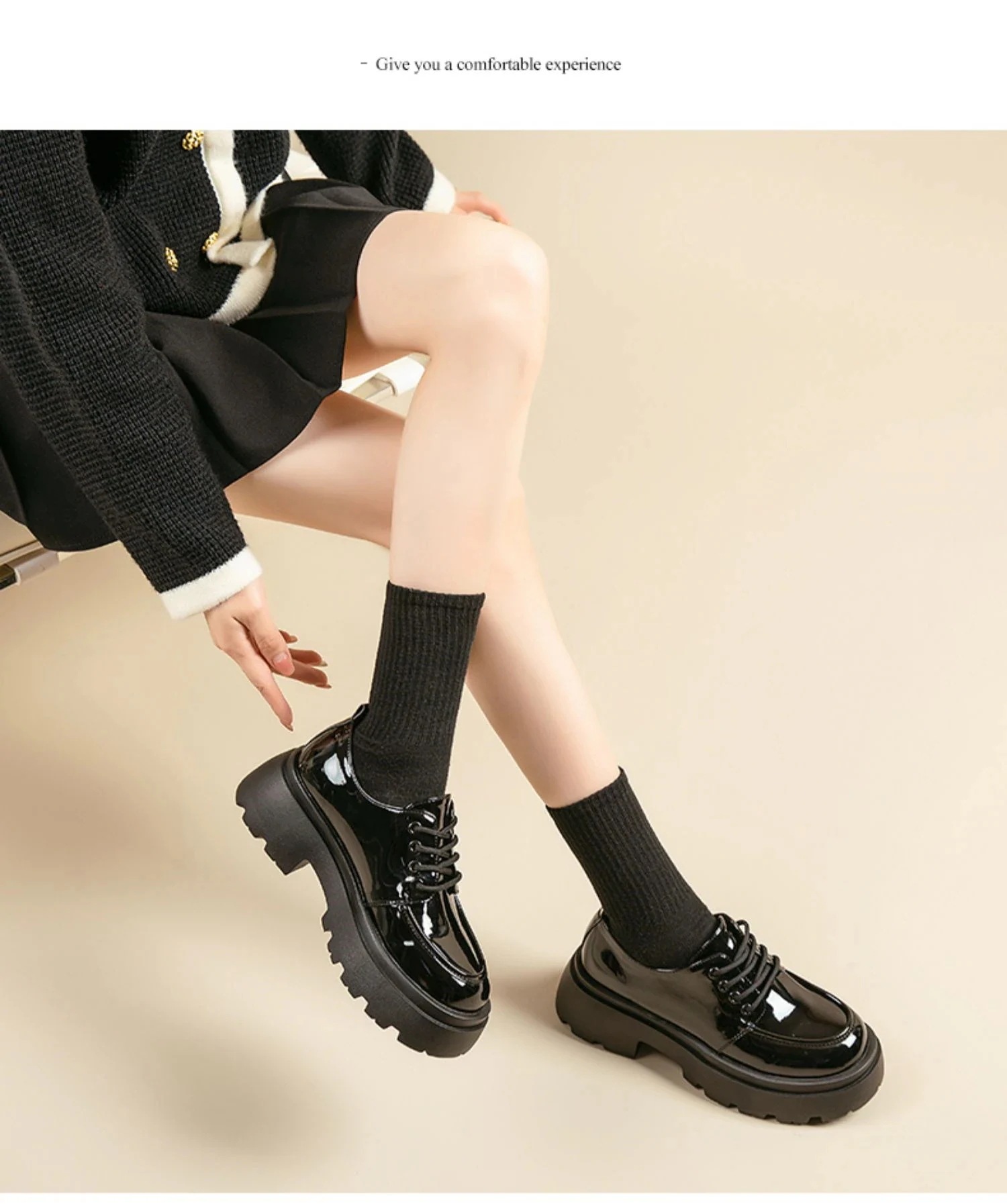 厚底靴 美脚 痛くない レースアップ 身長アップ ストラップ 5cm台 ローファー [2タイプ]