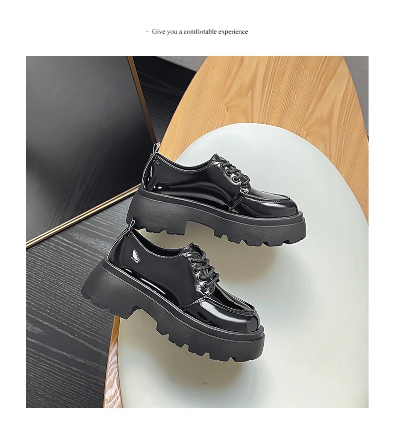 厚底靴 美脚 痛くない レースアップ 身長アップ ストラップ 5cm台 ローファー [2タイプ]