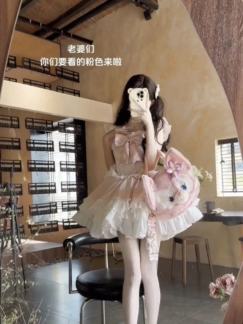 【送料無料】ロリータ ワンピース コスプレ ロリータ ピンクのプリンセスポンコツ 夏の甜心 蝶ネクタイ メイド服 コスプレ ハロウィン