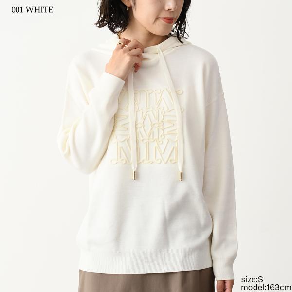 Max Mara マックスマーラ ニット トップス セーター ニット PAMIR パミール ピュア ウール フーディ レディース ホワイト ブラック オーバーサイズ フーディ