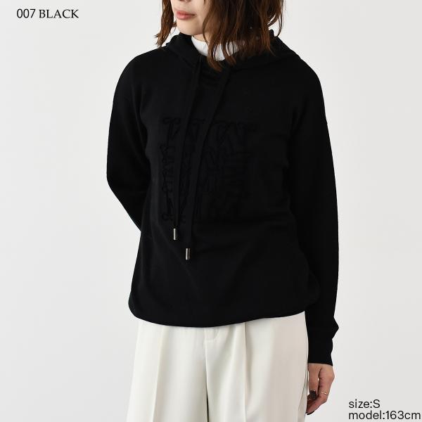 Max Mara マックスマーラ ニット トップス セーター ニット PAMIR パミール ピュア ウール フーディ レディース ホワイト ブラック オーバーサイズ フーディ