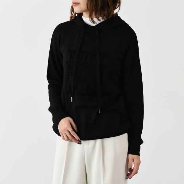 Max Mara マックスマーラ ニット トップス セーター ニット PAMIR パミール ピュア ウール フーディ レディース ホワイト ブラック オーバーサイズ フーディ