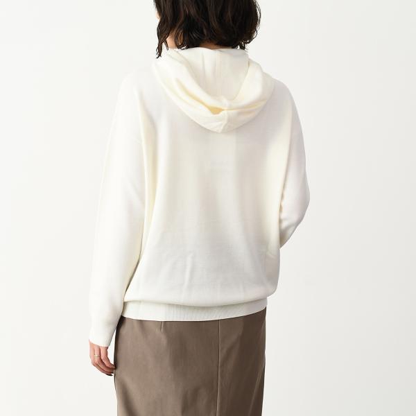 Max Mara マックスマーラ ニット トップス セーター ニット PAMIR パミール ピュア ウール フーディ レディース ホワイト ブラック オーバーサイズ フーディ