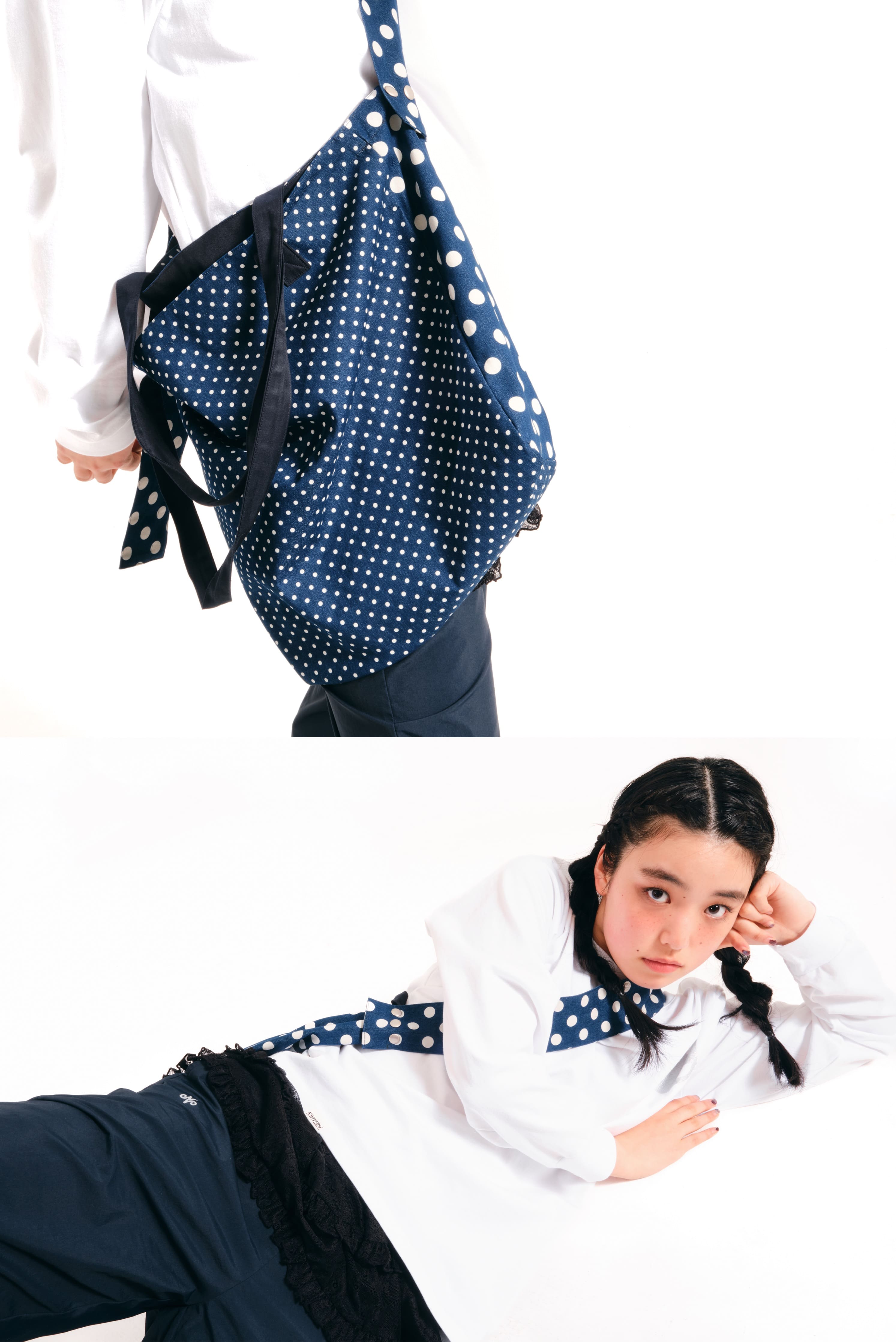 [NAVIVERSE] DOT CAT BAG + FREE OMAKE トートバッグ ビッグサイズレディースカジュアルエコバッグファッション