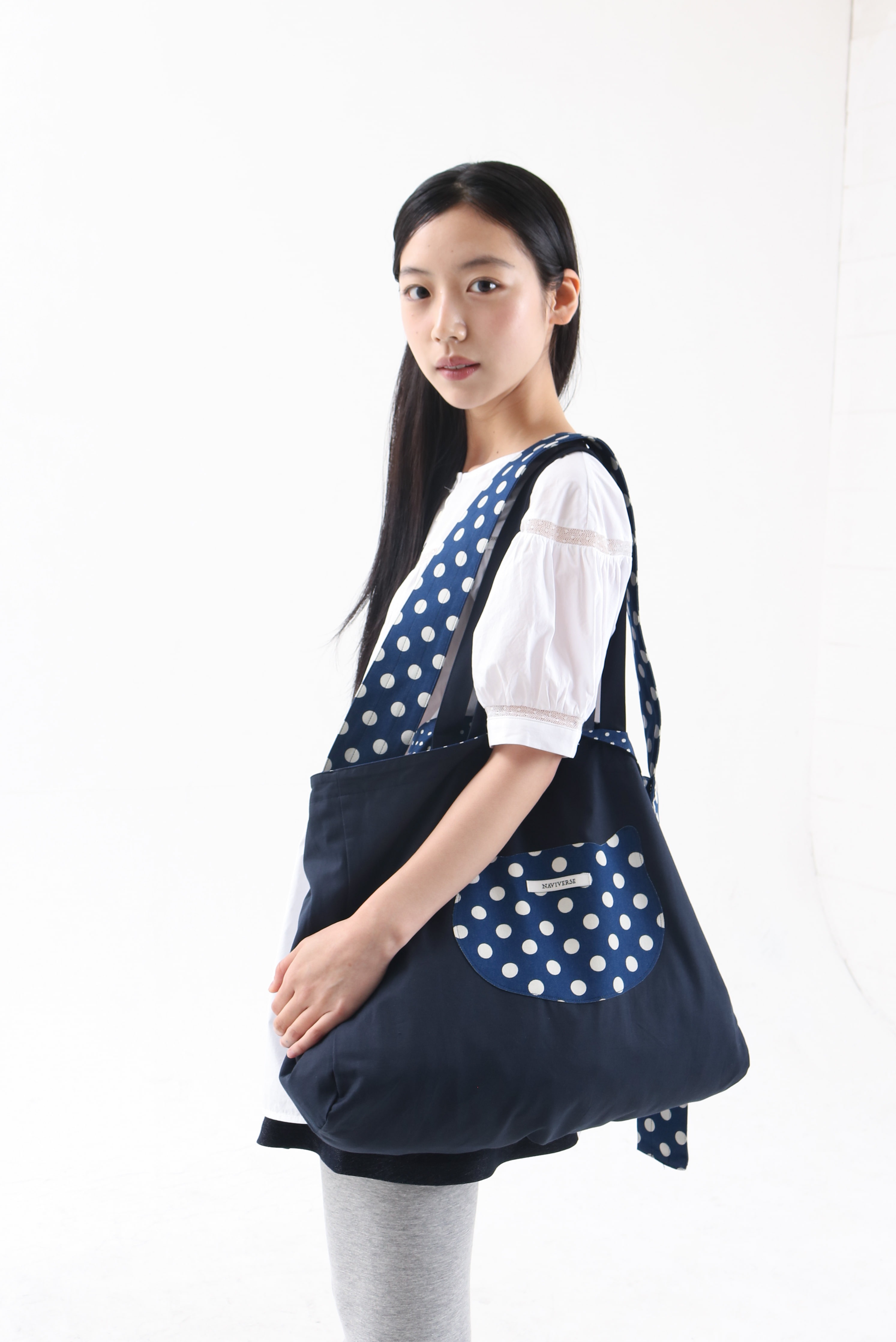 [NAVIVERSE] DOT CAT BAG + FREE OMAKE トートバッグ ビッグサイズレディースカジュアルエコバッグファッション