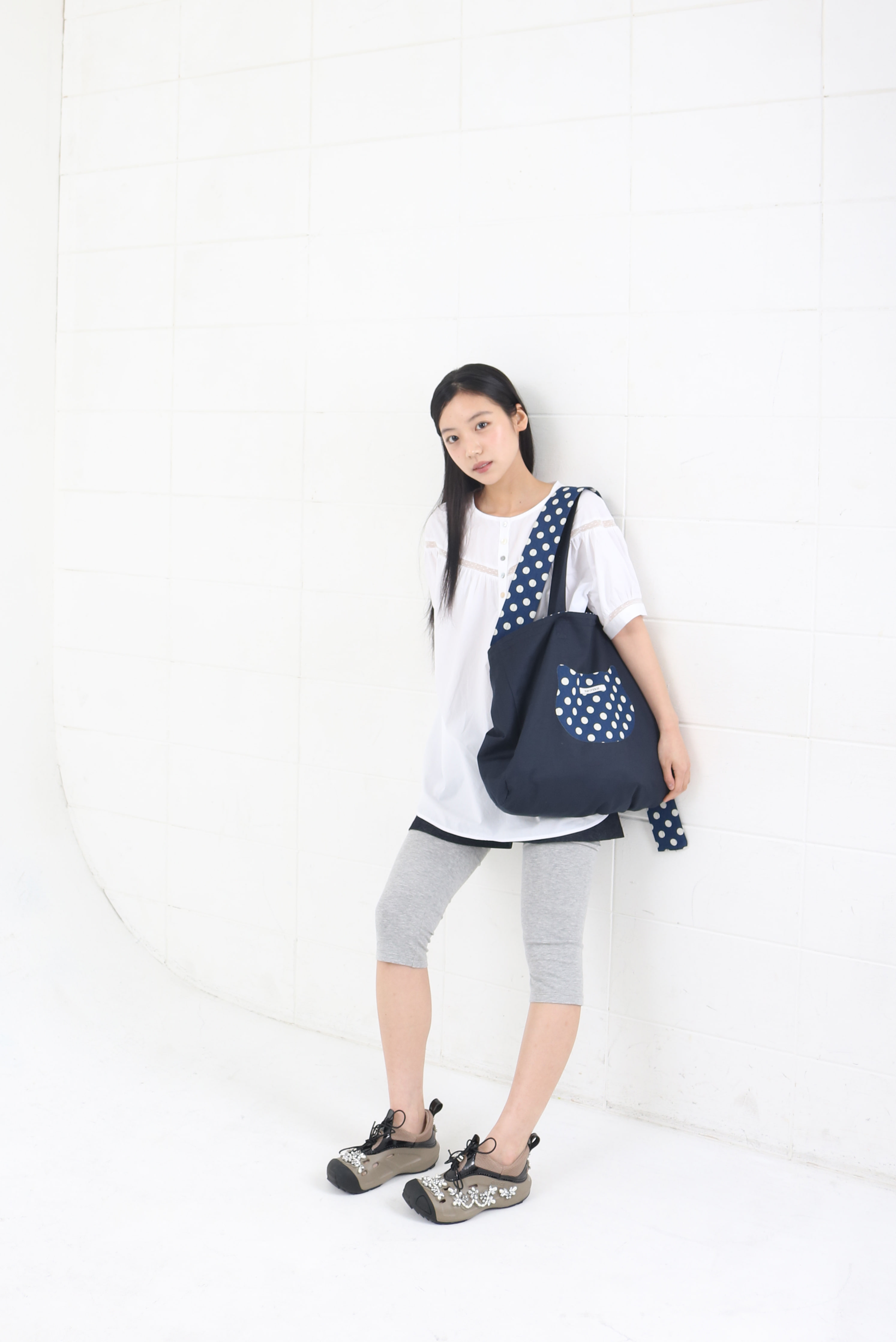 [NAVIVERSE] DOT CAT BAG + FREE OMAKE トートバッグ ビッグサイズレディースカジュアルエコバッグファッション