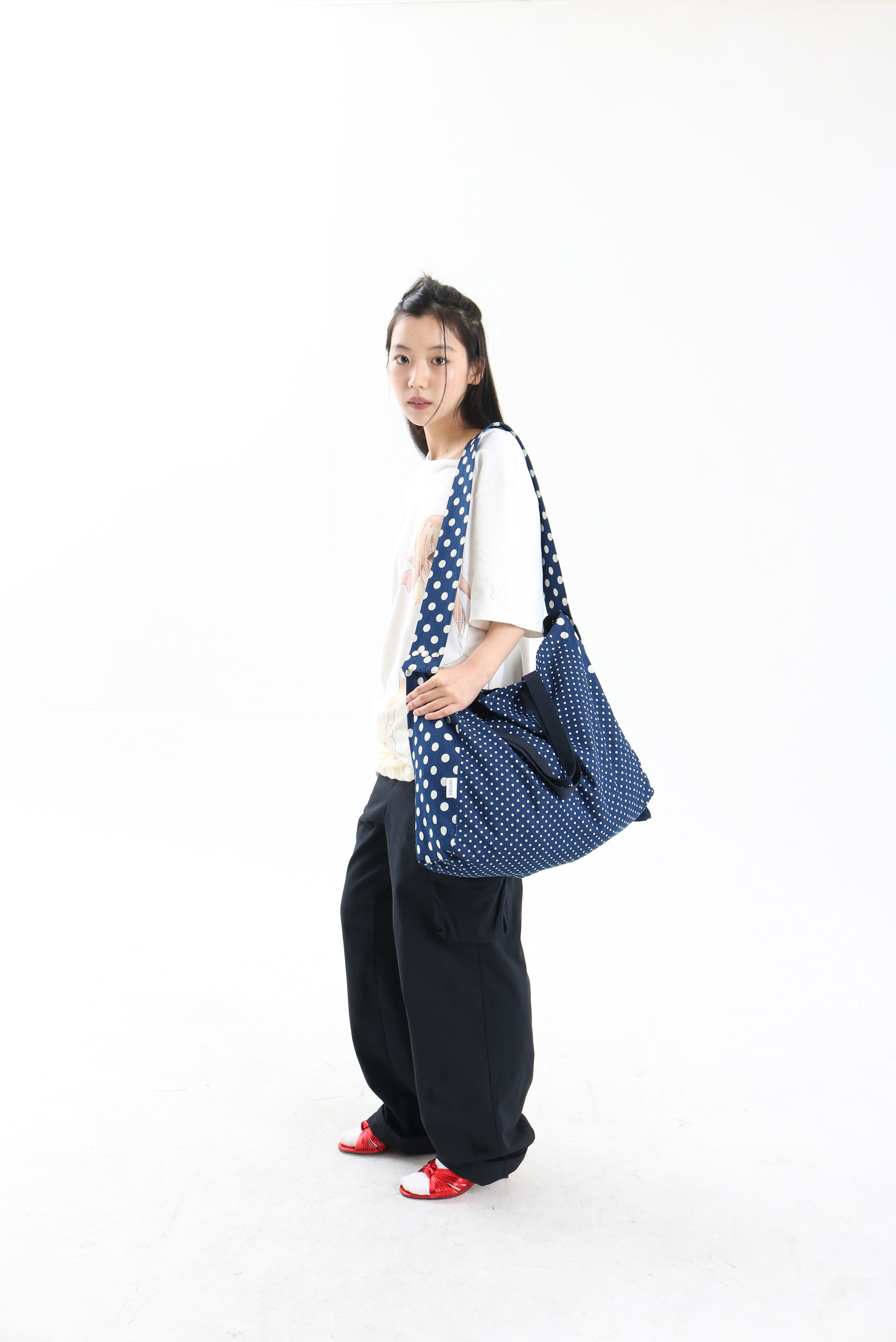 [NAVIVERSE] DOT CAT BAG + FREE OMAKE トートバッグ ビッグサイズレディースカジュアルエコバッグファッション