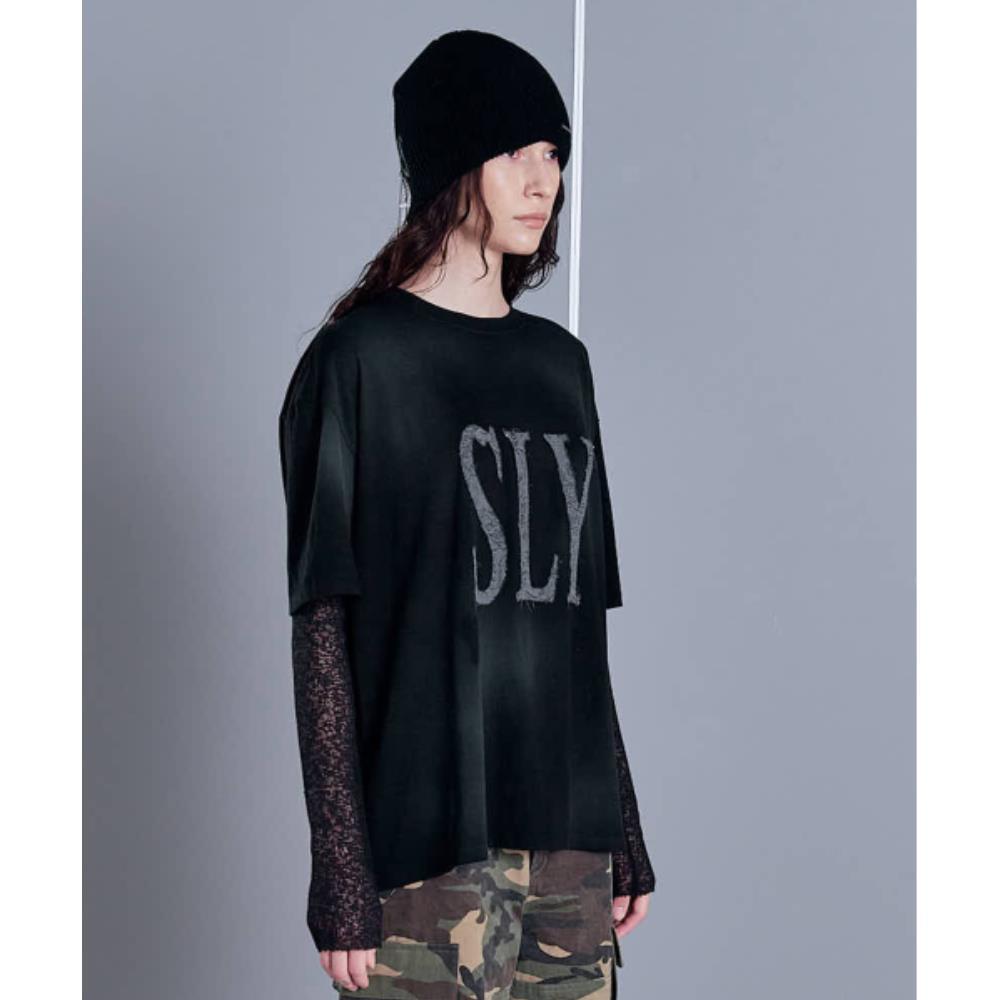 2000Archives SLY OVERSIZED TSHIRT WITH BOLERO 2PIECE BLA