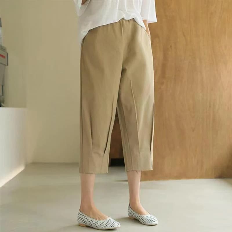 テーパードパンツ2024新型ワイドパンツ夏薄手ハイウエスト九分パンツリネンパンツ ハーレムパンツ大サイズカジュアルゆるい