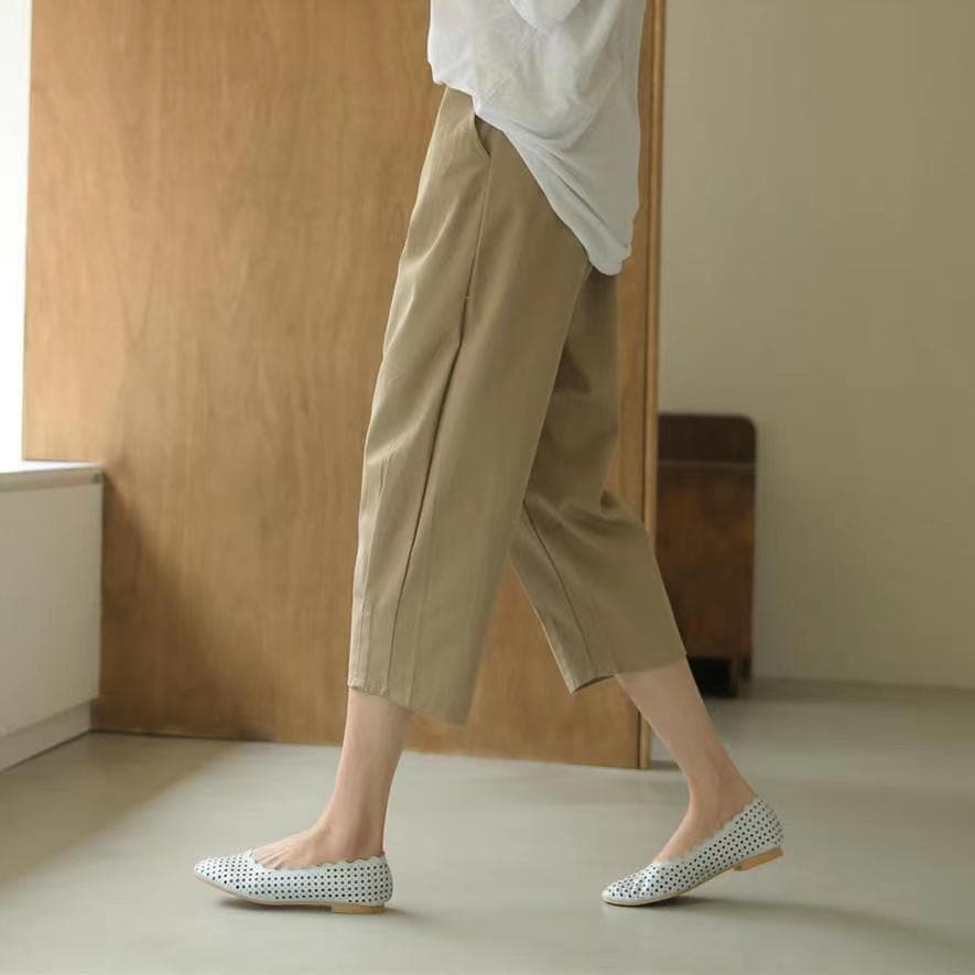 テーパードパンツ2024新型ワイドパンツ夏薄手ハイウエスト九分パンツリネンパンツ ハーレムパンツ大サイズカジュアルゆるい