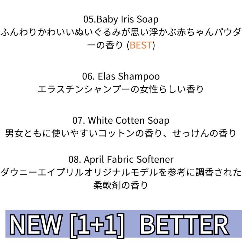 NEW [1+1]韓国香水50ml+50ml（11種リアルソップ）/石鹸香シャンプー香