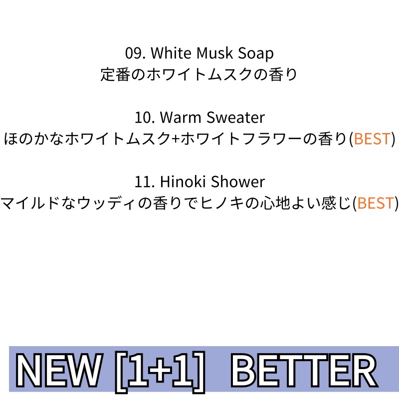 NEW [1+1]韓国香水50ml+50ml（11種リアルソップ）/石鹸香シャンプー香