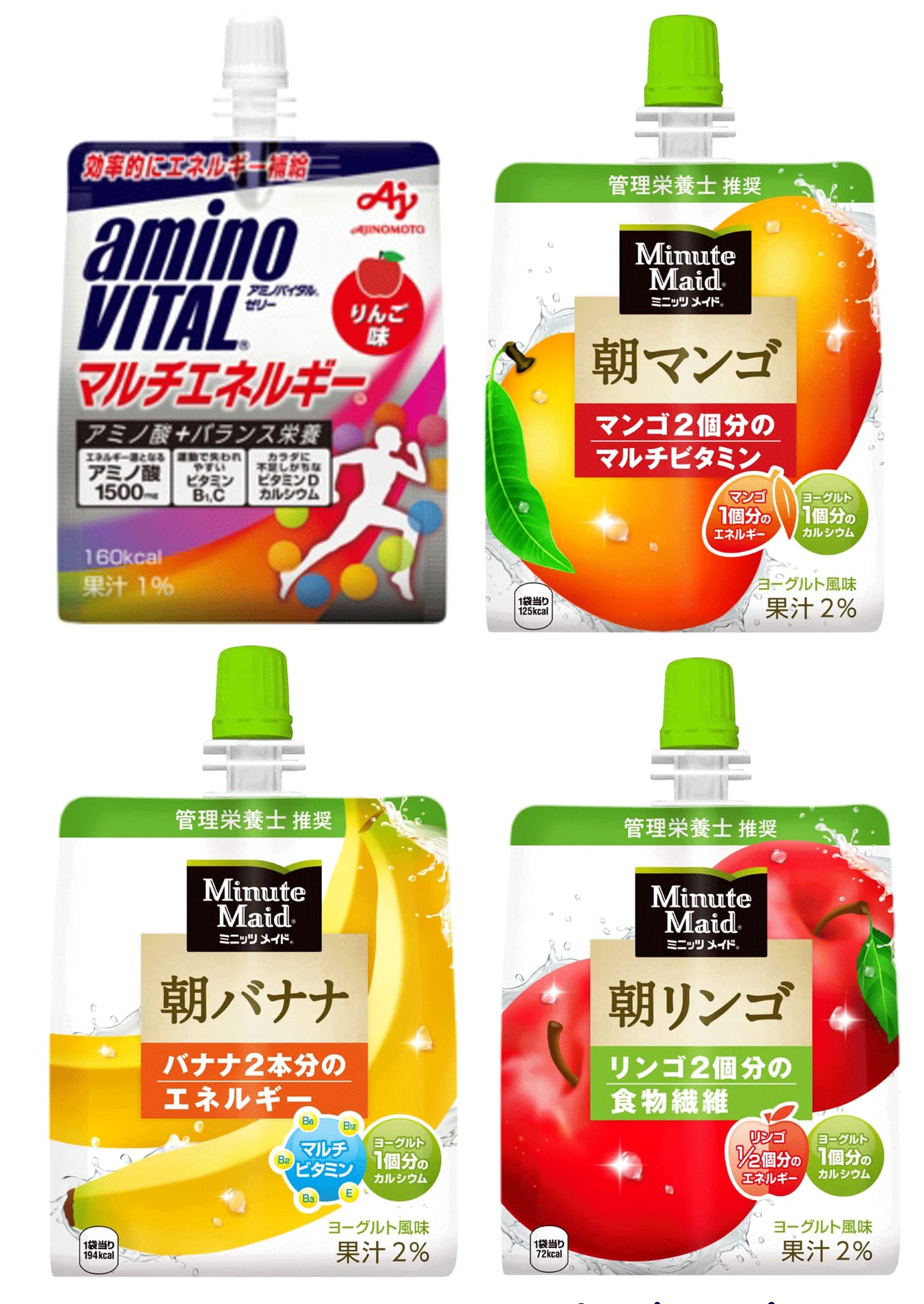 「ゼリー飲料059 エネルギーチャージ 朝ごはん代わりに 4種類各6個 合計24個 詰め合わせセット」ミニッツメイド朝バナナゼリー180ｇ6個 朝マンゴゼリー6個180ｇ6個 朝りんごゼリー180ｇ6 mdprevattcaulkingandwaterproofing.com