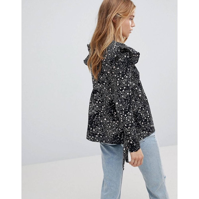 インフルエンス レディース トップス【Influence Star Printed Smock Top】Multi インフルエンス レディース トップス【Influence Star Printed Smock Top】Multi