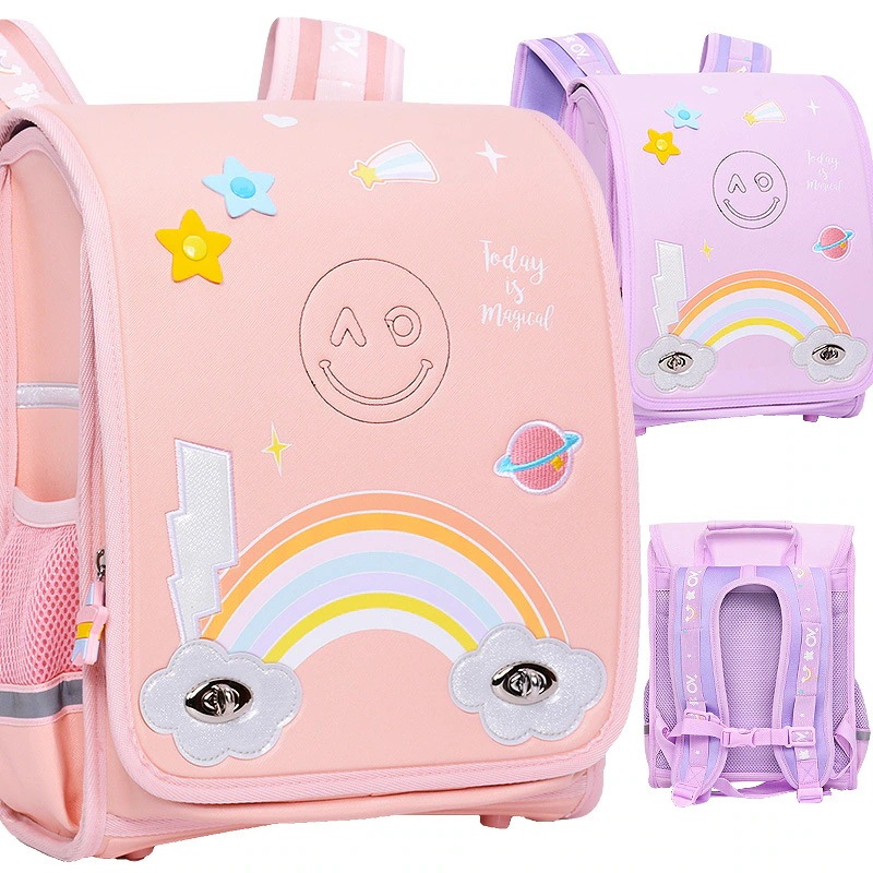 背骨保護バックパックスタイルの負担を軽減するための612歳の子供用ランドセルプライマリー1234年生