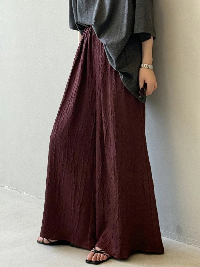 【20点セット】ワイドパンツ レディース ロングパンツ イージーパンツ ガウチョパンツ 無地 ワイド パンツ ロング丈 長ズボン ガウチョ 涼しい UV対策 接触冷感 薄手 ウエストゴム ズボン_10