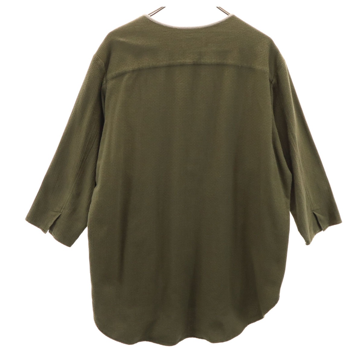 Milok ミロック 日本製 7分袖 SIDE H QS SHIRTS カットソー 46 オリーブ メンズ 古着 Milok ミロック 日本製 7分袖 SIDE H QS SHIRTS カットソー 46 オリーブ メンズ 古着