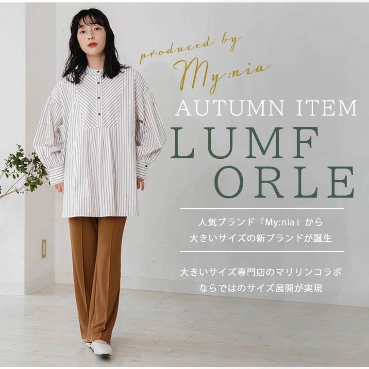 ストライプ袖 ボリュームデザイン シャツ [860181]