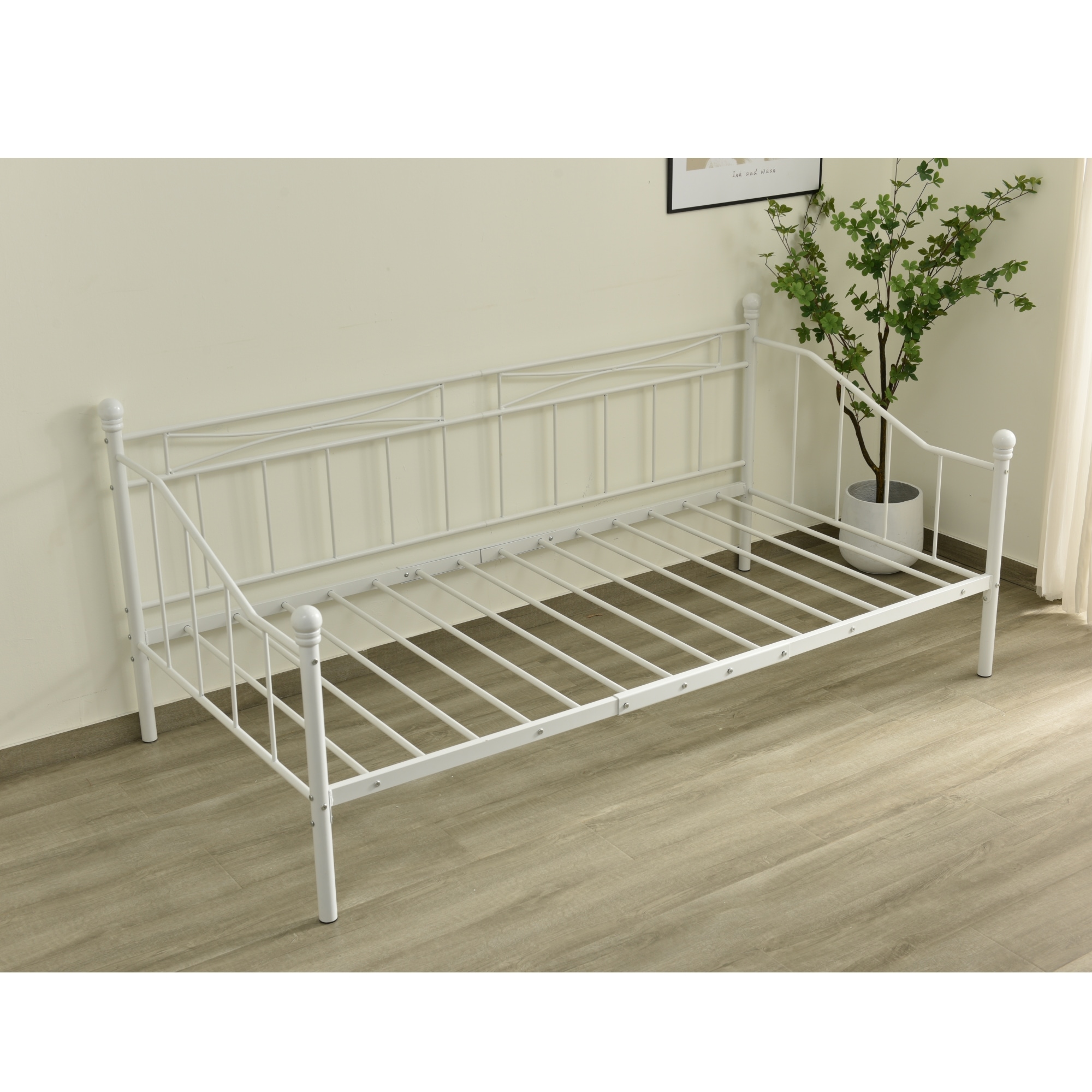 超高速発送【新作】【ホワイト】シングルベッド パイプベッド ベッド