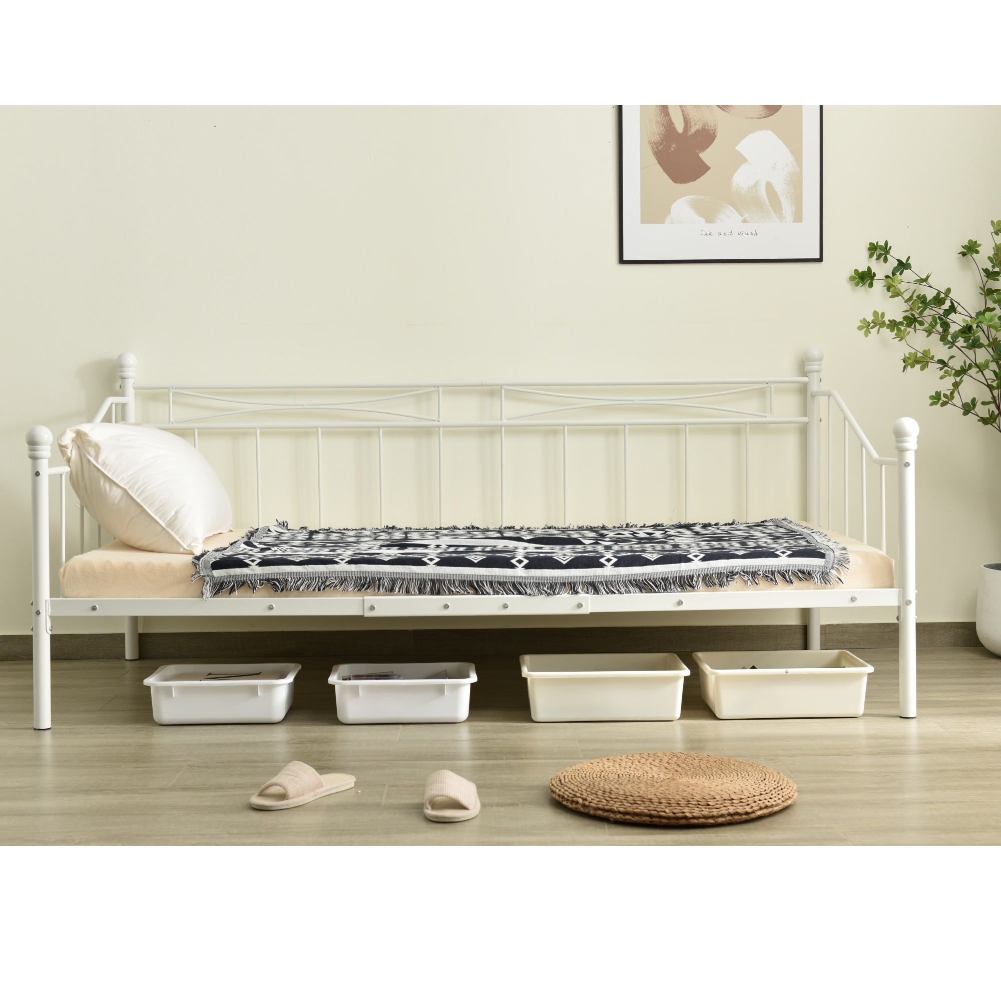 超高速発送【新作】【ホワイト】シングルベッド パイプベッド ベッド