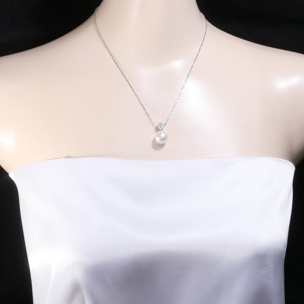 K18 18金 WG ネックレス パール パライバトルマリン 0.07 ダイヤ 0.17 中古 K18 18金 WG ネックレス パール パライバトルマリン 0.07 ダイヤ 0.17 中古