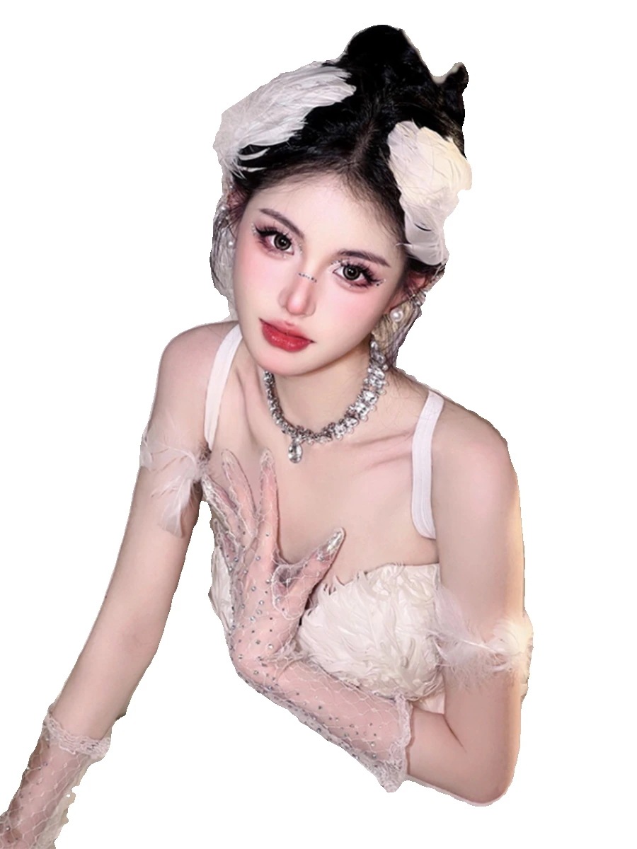 クリスマス ホワイト スワン ブトップ ドレス フェザー プリンセス パーティー パーティードレス クリスマス ホワイト スワン ブトップ ドレス フェザー プリンセス パーティー パーティードレス