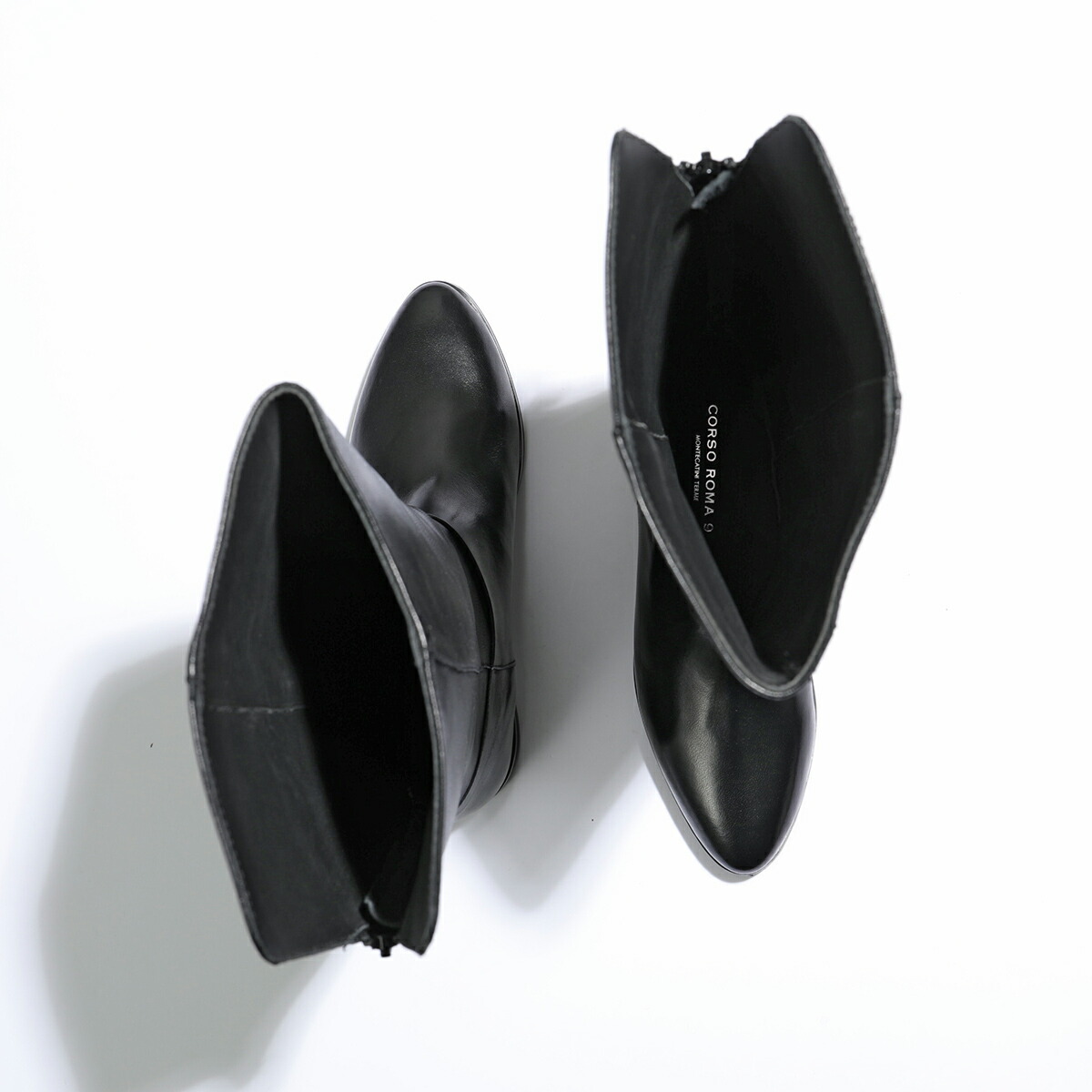 CORSO ROMA 9 ローヒール インヒール アーモンドトゥ ロングブーツ