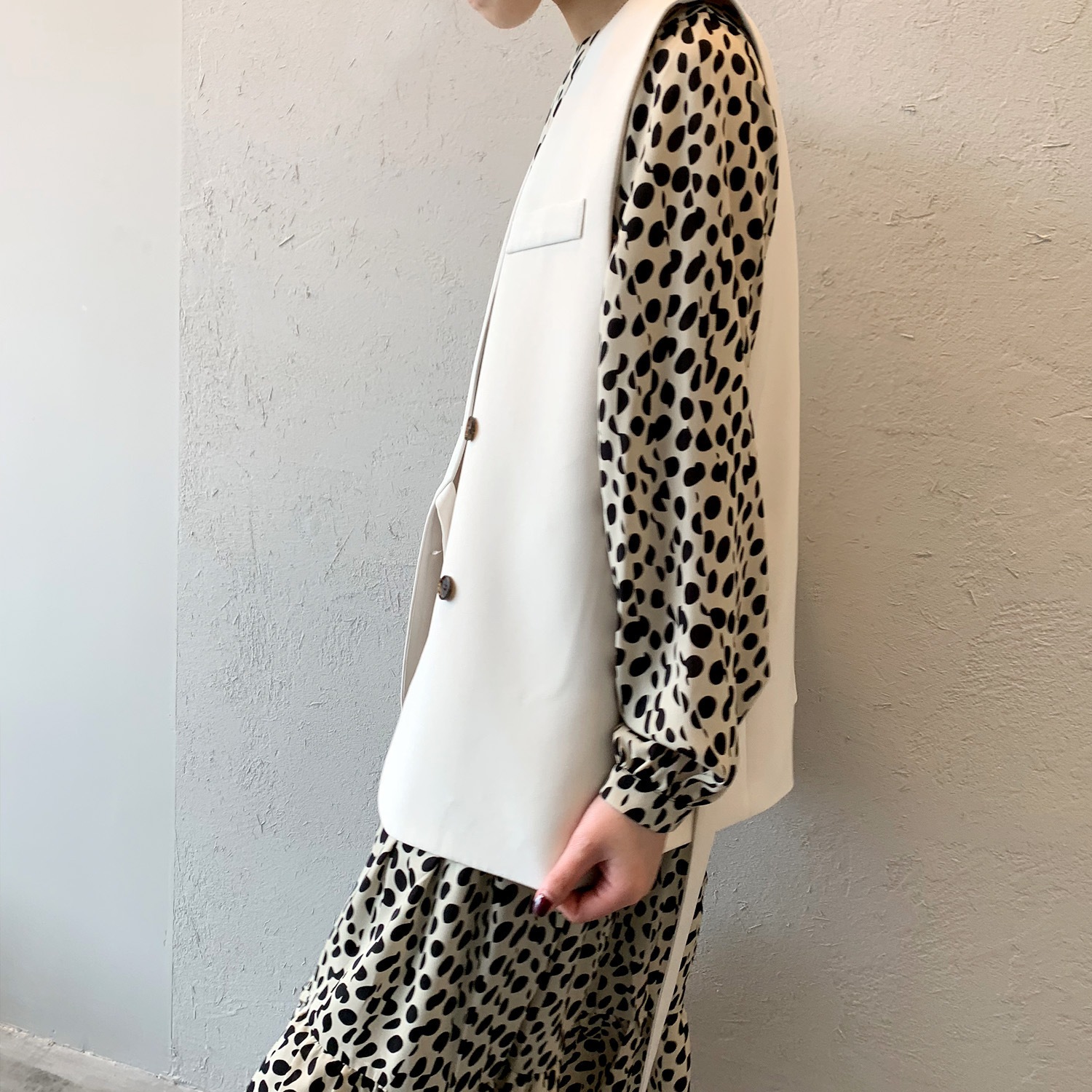 ダブルブレスト ジレ ベスト 2色 OHCA0104