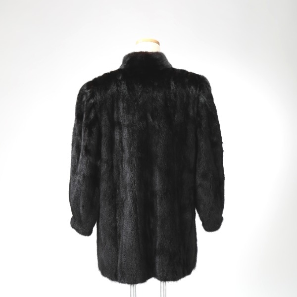 サガミンク GUARANTEE OF QUALITY Superb Quality Ranched Mink 毛皮コート ブラック