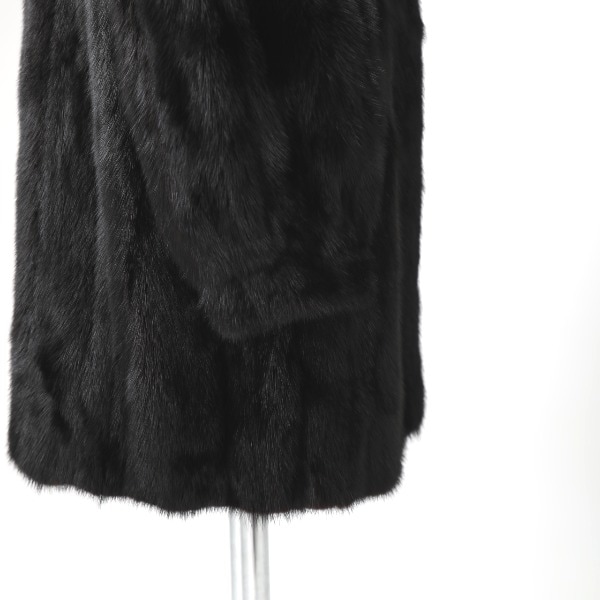 サガミンク GUARANTEE OF QUALITY Superb Quality Ranched Mink 毛皮コート ブラック