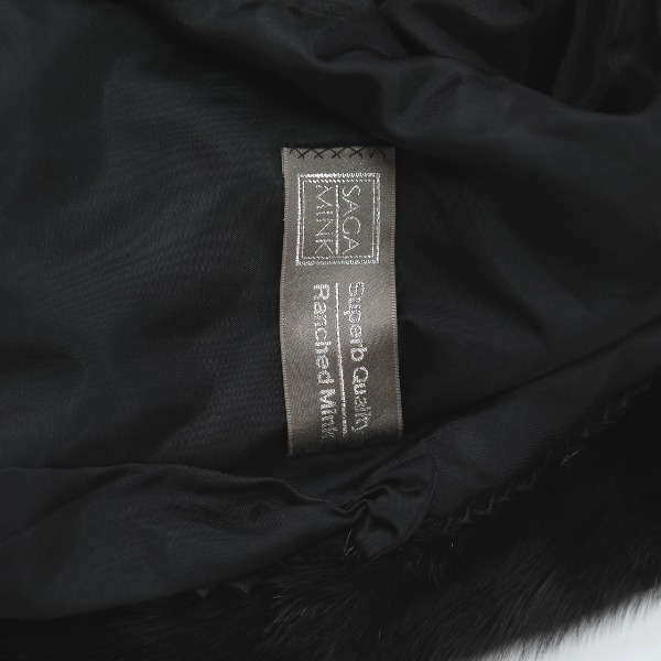 サガミンク GUARANTEE OF QUALITY Superb Quality Ranched Mink 毛皮コート ブラック